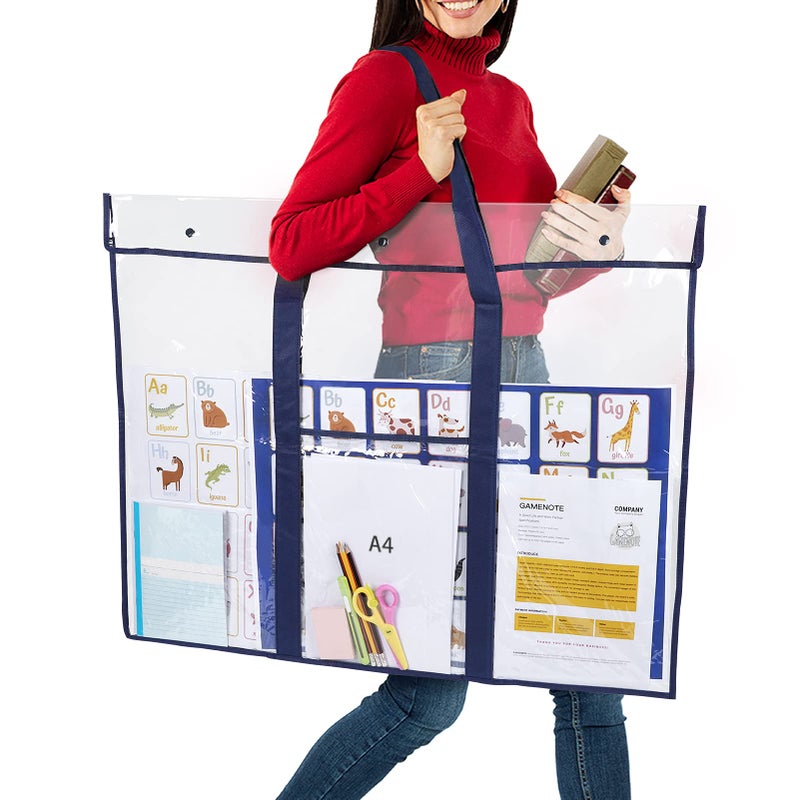 GAMENOTE 3 Pack Large Poster Storage Bag (31.5"Ã—25.5") Bulletin Board Holder Art Portfolio Container for Teachers Classroom Organization for Anchor Chart Paper for Kids Artwork - Image 2
